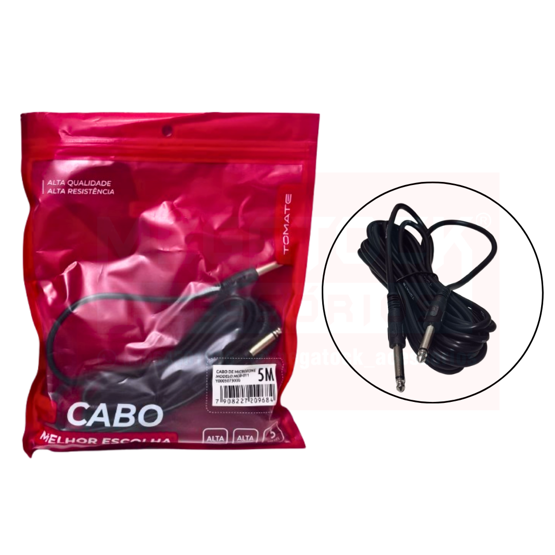 Cabo Para Microfone P10 - 5M TOMATE MCB-011
