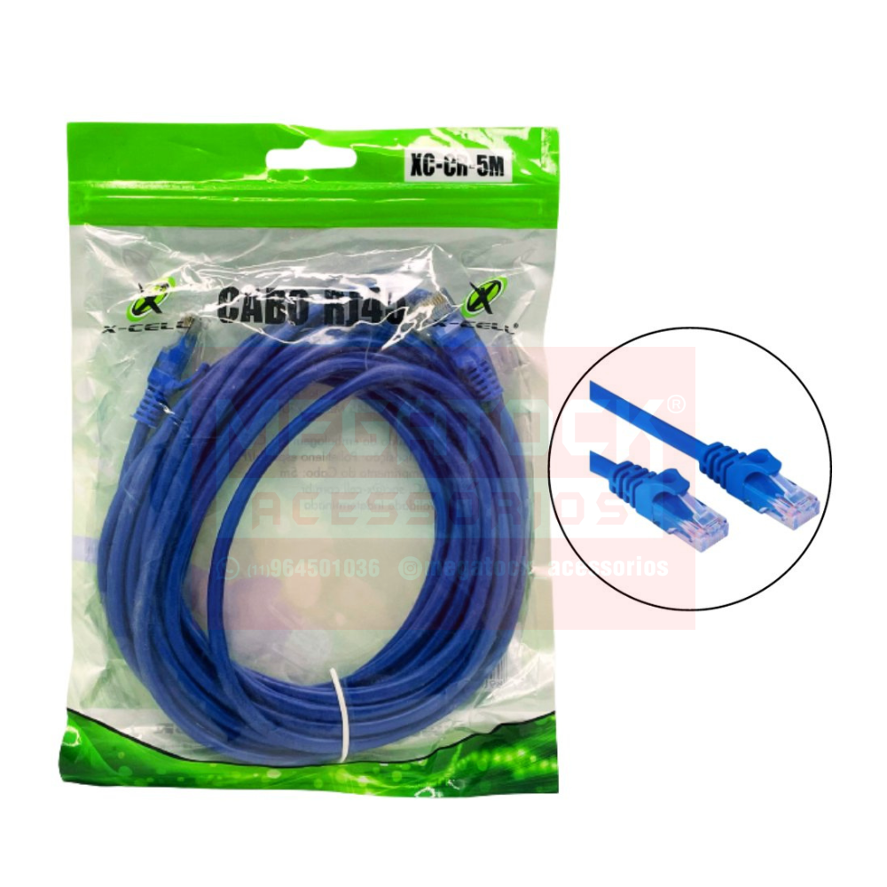 Cabo de Rede 5M CAT5E  X-CELL XC-CR-5M